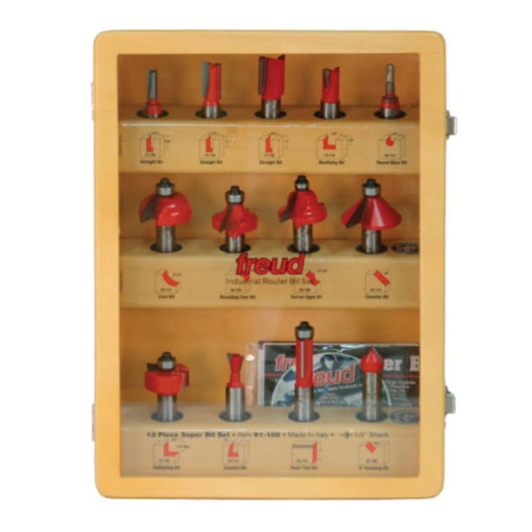 Freud&reg; 91-100 13 Piece Super Router Bit Set - 1/2" Shank - full pic 