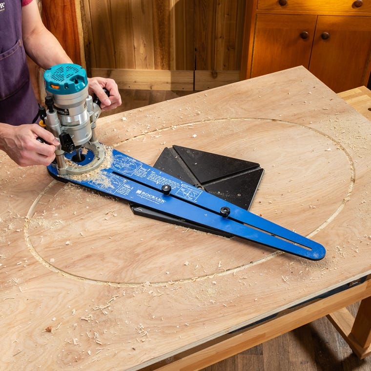 Large Base for Rockler Ellipse Circle Cutting Router Jig - full pic 
