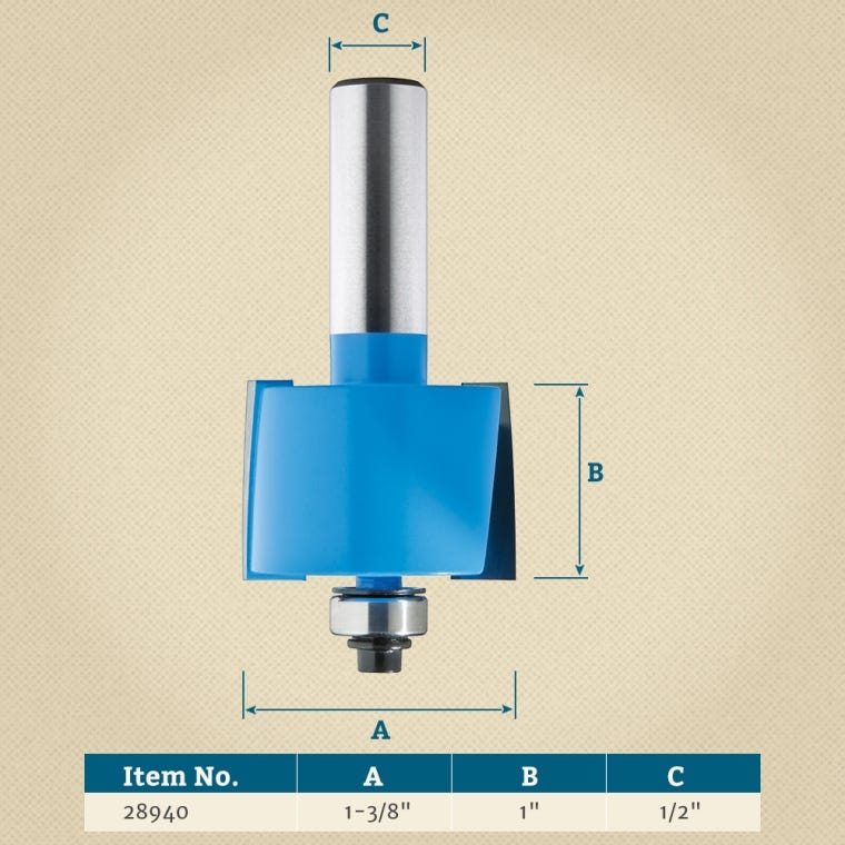 Rockler Rabbeting Router Bit Set - 1/2" Shank - full pic 