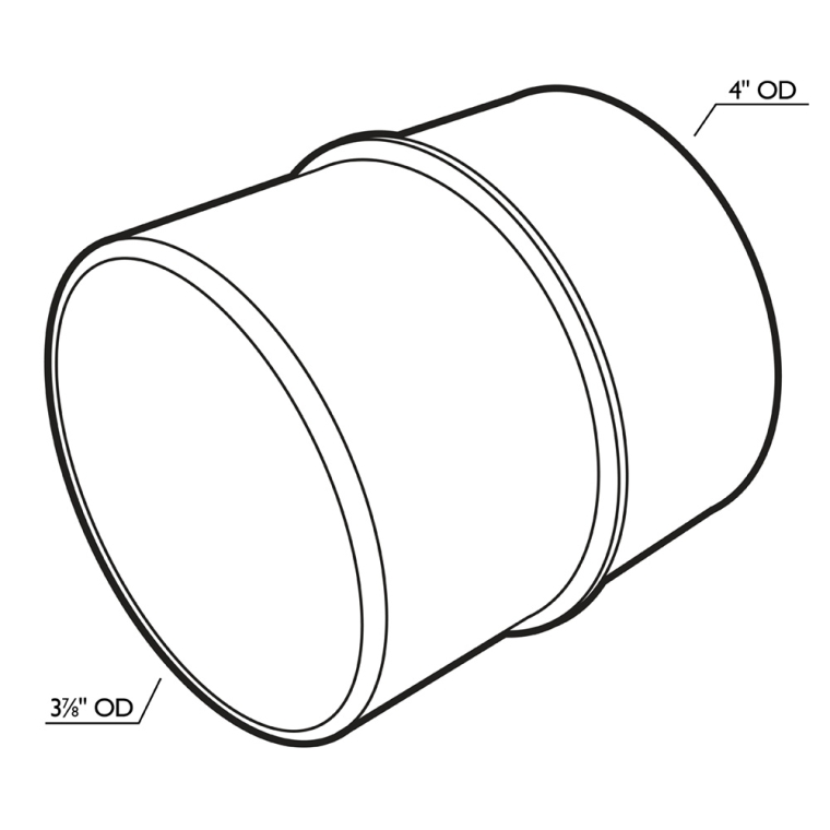 Rockler 4'' Hose Connector for PVC Sewer Pipe - full pic 