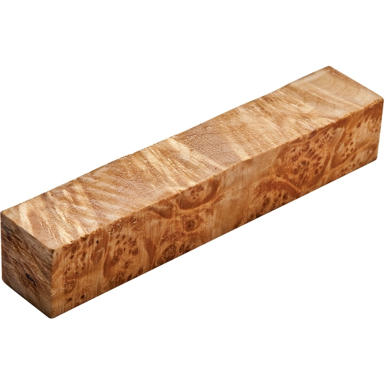 Stabilized Maple Burl Pen Blank, Clear - full pic 