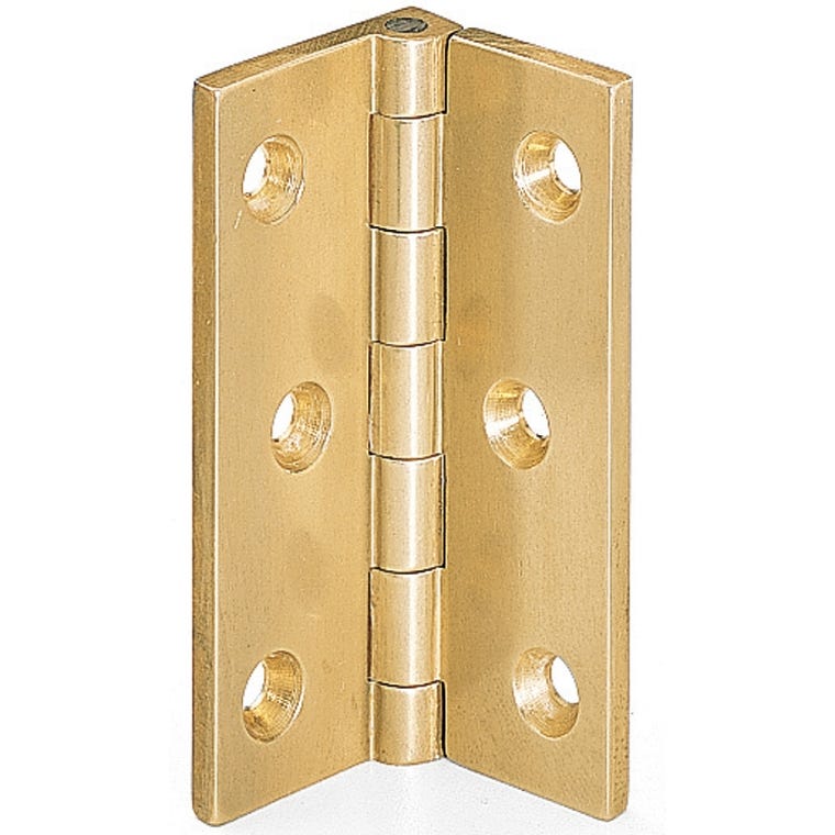 Brusso Solid Brass Small Box Stop Hinges - full pic 