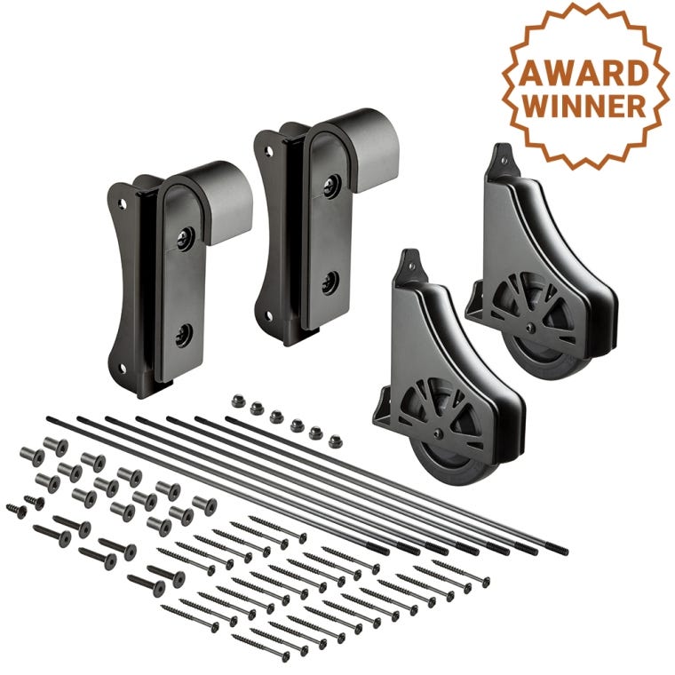 8' Rolling Library Ladder Hardware Kit, Satin Black - full pic 