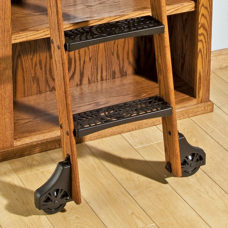 8' Rolling Library Ladder Hardware Kit, Satin Black - full pic 