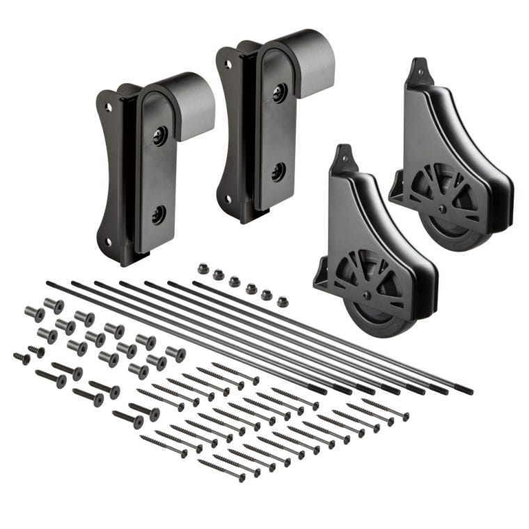 8' Rolling Library Ladder Hardware Kit, Satin Black - full pic 