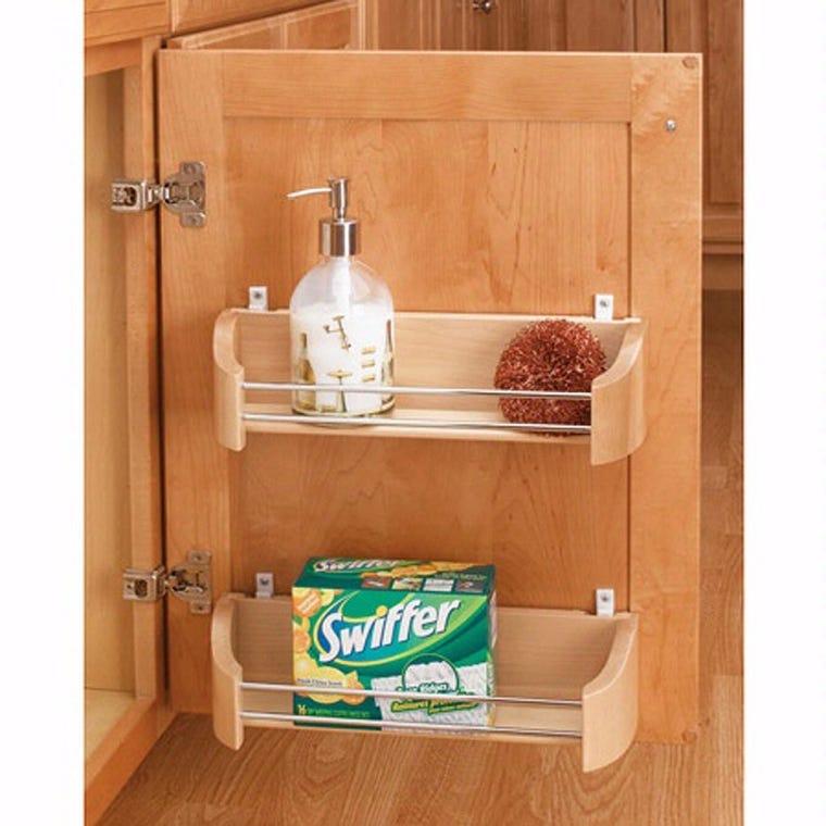 Rev-A-Shelf Wood Storage Trays with Adjustable Rail System (4231 Series)-Single Wood Storage Trays - full pic 