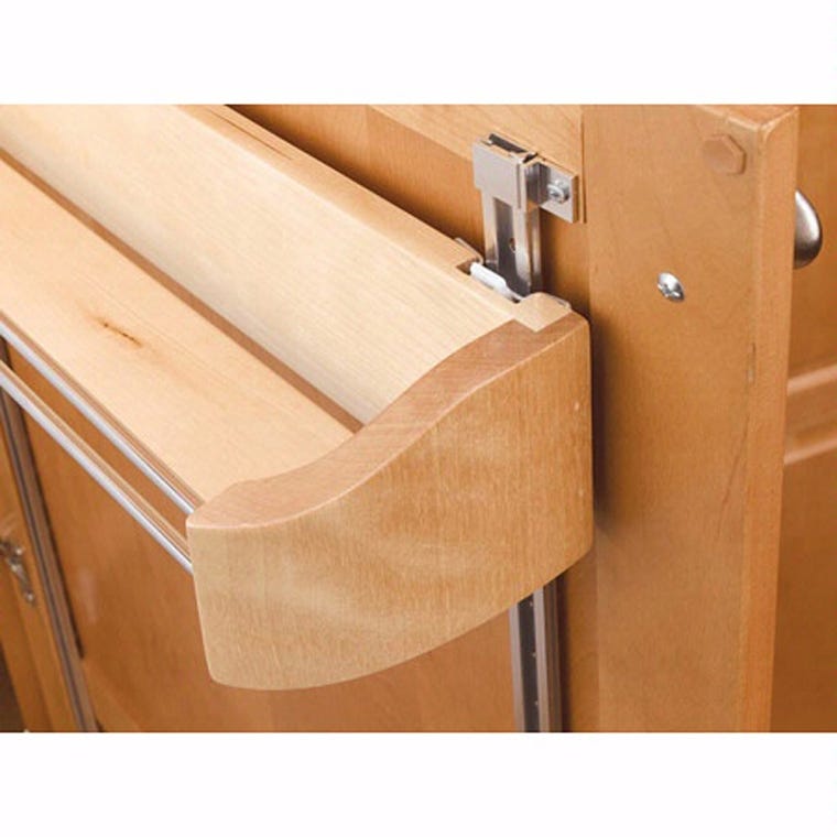 Rev-A-Shelf Wood Storage Trays with Adjustable Rail System (4231 Series)-Single Wood Storage Trays - full pic 