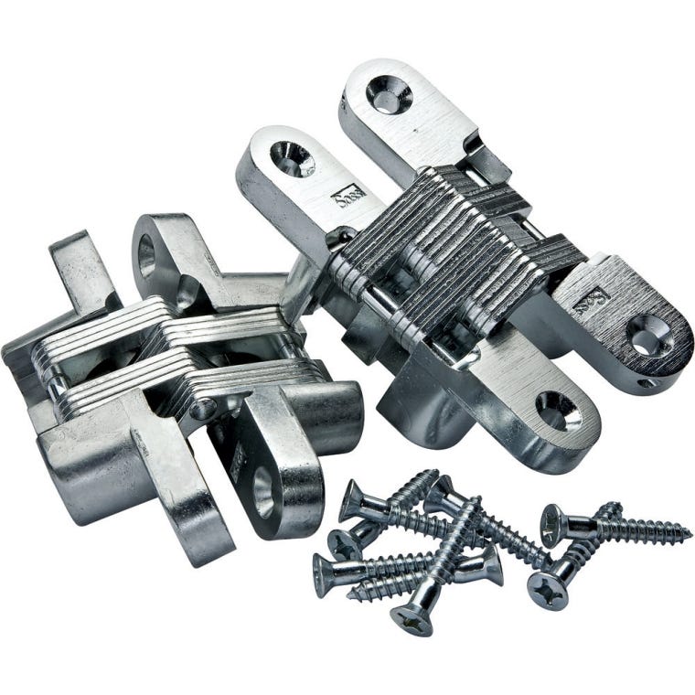 Concealed Soss Hinges - Satin Nickel Finish - full pic 