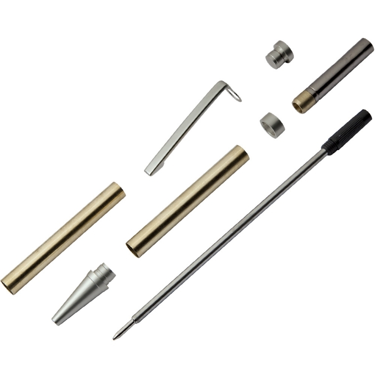Slimline Pen Hardware Kit - Satin Nickel - full pic 