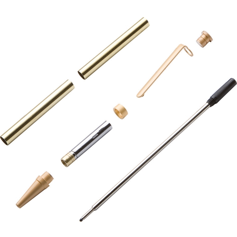 Slimline Pen Hardware Kit - Satin Gold - full pic 