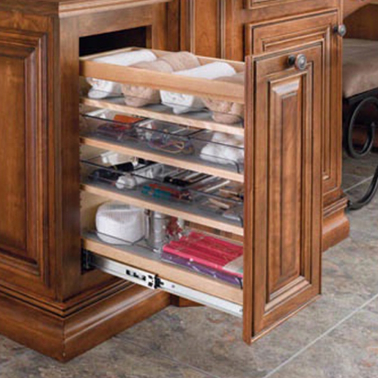 Base Height Vanity Organizer, Natural, Wood - Maple (448-VC25-8) - main pic