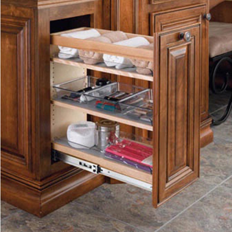 Base Height Vanity Organizer, Natural, Wood - Maple (448-VC25-8) - full pic 