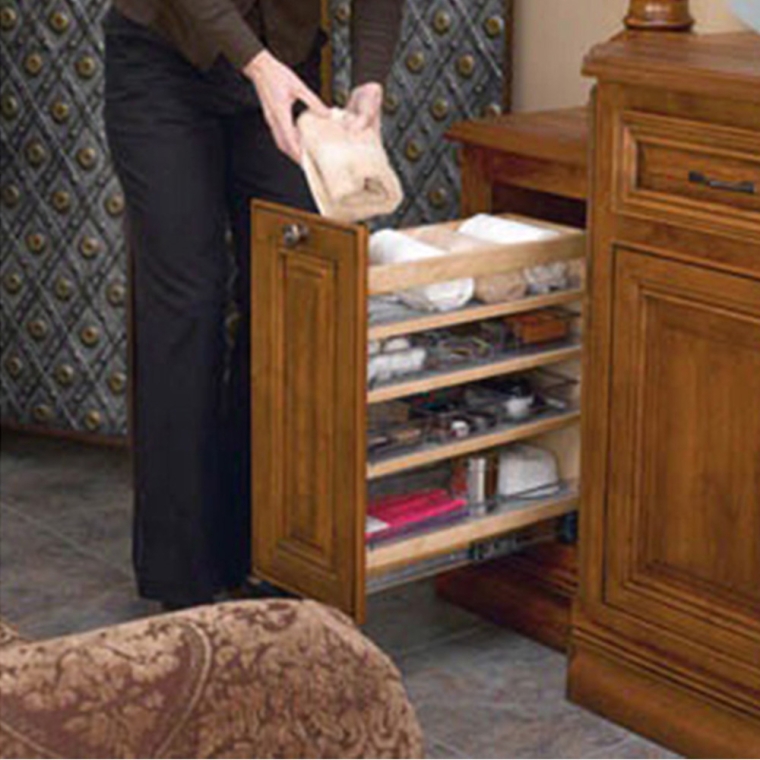 Base Height Vanity Organizer, Natural, Wood - Maple (448-VC25-8) - full pic 