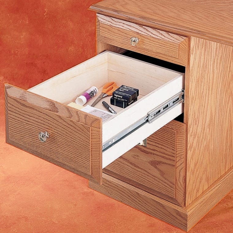 100-lb. Self-Closing Full Extension Drawer Slides - Centerline&reg; 757 SC (16" to 22") Pair - full pic 