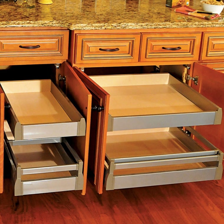 1-1/4" QuikTray Rollout Shelf Supports - full pic 