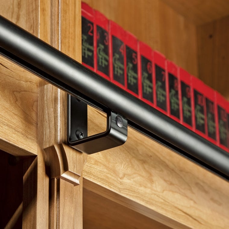 8' Rolling Library Ladder Hardware Kit, Satin Black - full pic 