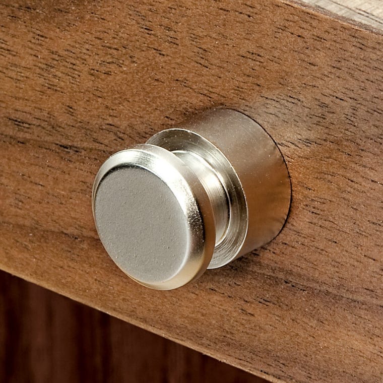 Satin Nickel Foot/Knob for Jewelry Box, 1/2" Diameter - full pic 