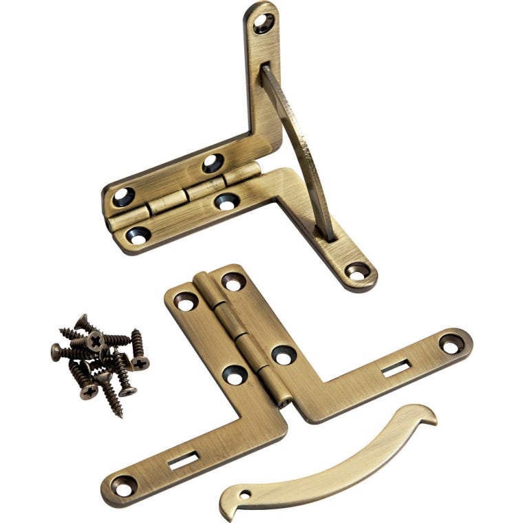 Solid Brass Quadrant Hinges, Pair - full pic 