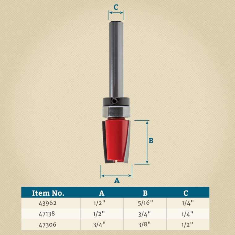 Freud&reg; Top Bearing Mortising Dado Router Bits - 1/4" Shank - full pic 
