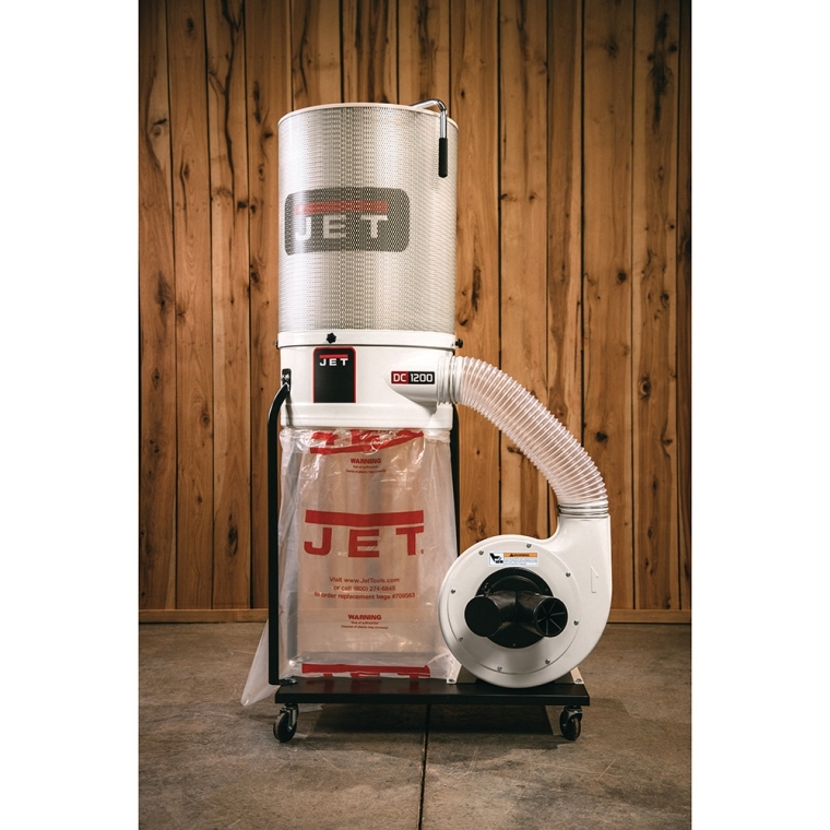 Jet Dust Collector DC-1200VX-BK1, 2HP 1-Phase 230V, 30-Micron Bag Filter Kit - full pic 