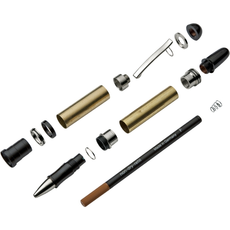 Washington Rollerball Pen Hardware Kit - Sterling Silver - full pic 