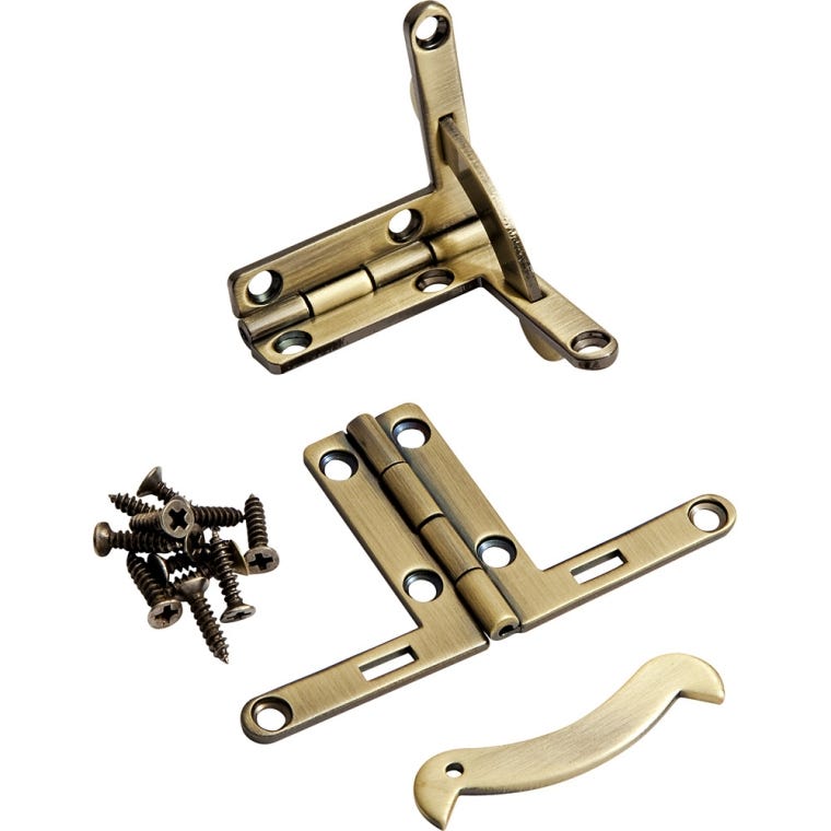 Solid Brass Quadrant Hinges, Pair - full pic 