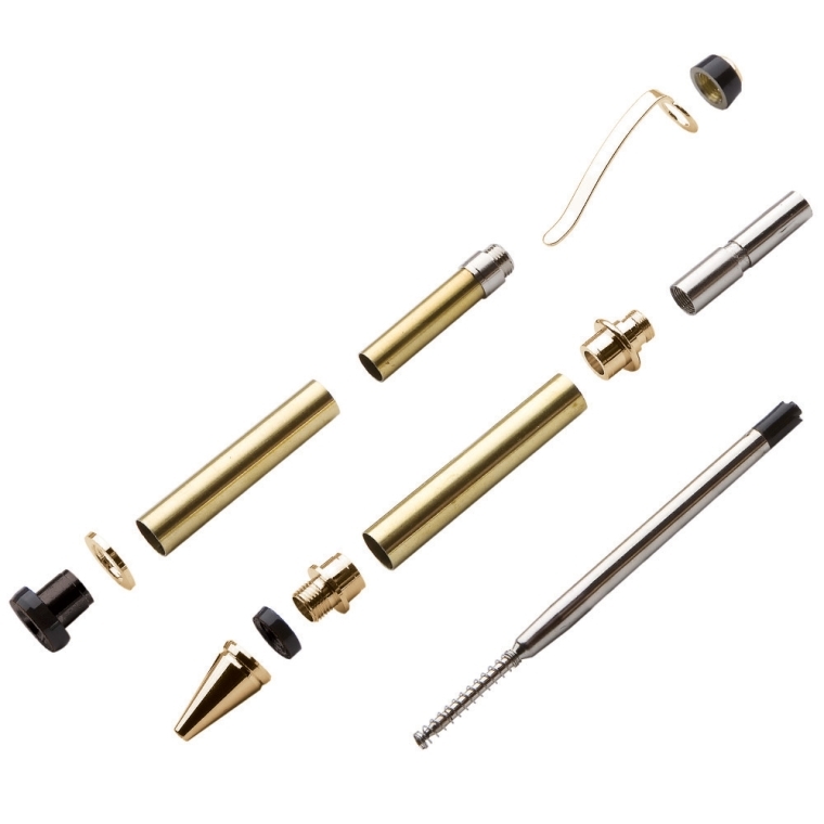 Cuban Pen Hardware Kit - Gold - full pic 