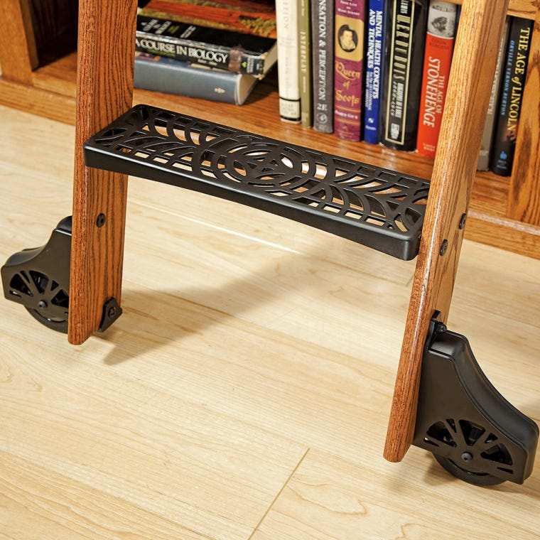 8' Rolling Library Ladder Hardware Kit, Satin Black - full pic 