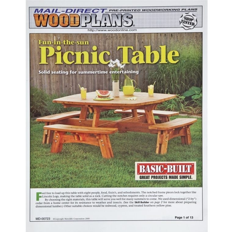 Square Picnic Table Plan - full pic 