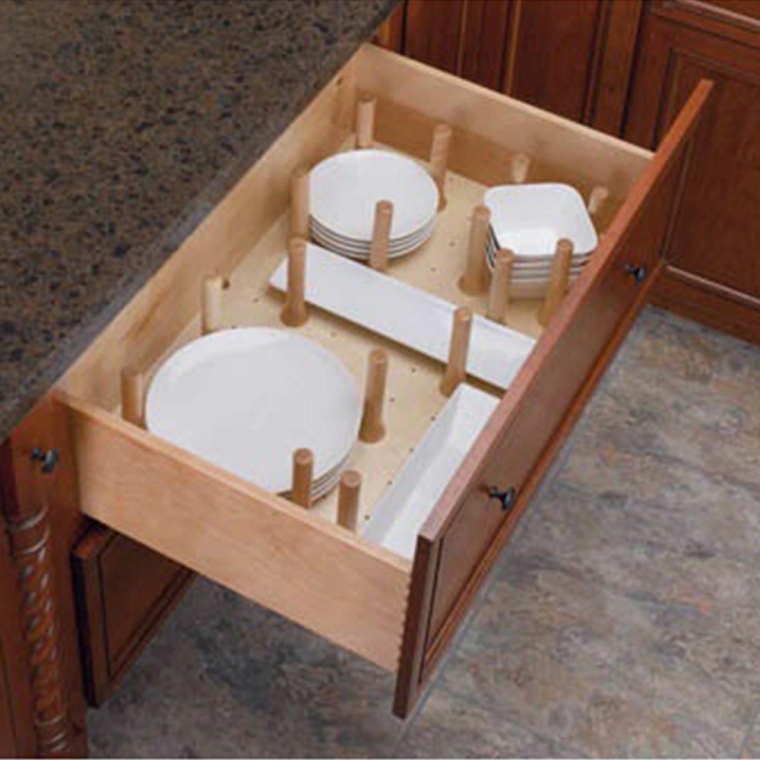 30-1/4" Wide Drawer Peg System with 12 pegs, Natural, Wood - Maple (4DPS-3021) - full pic 