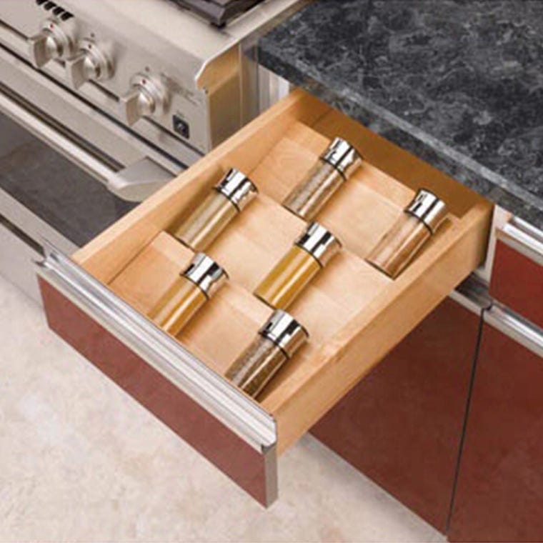 22" Wide Spice Drawer Insert, Wood - Maple (4SDI-24) - full pic 