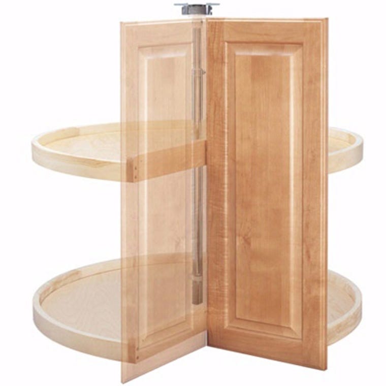 Pie-Cut Wood Classic 2 Shelf Lazy Susan, Rev-a-Shelf 4WLS Series - full pic 