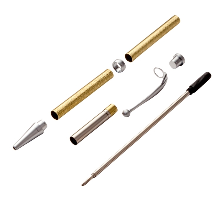 Slimline Pen Hardware Kit, Brushed Satin - full pic 