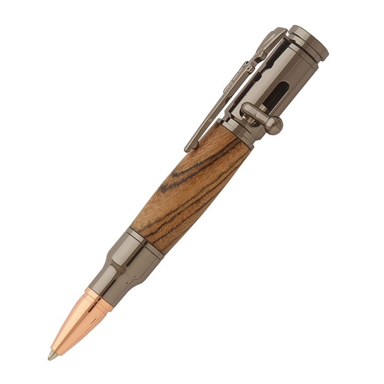 Mini 30 Caliber Bolt-Action Pen Hardware Kit, Gun Metal - full pic 