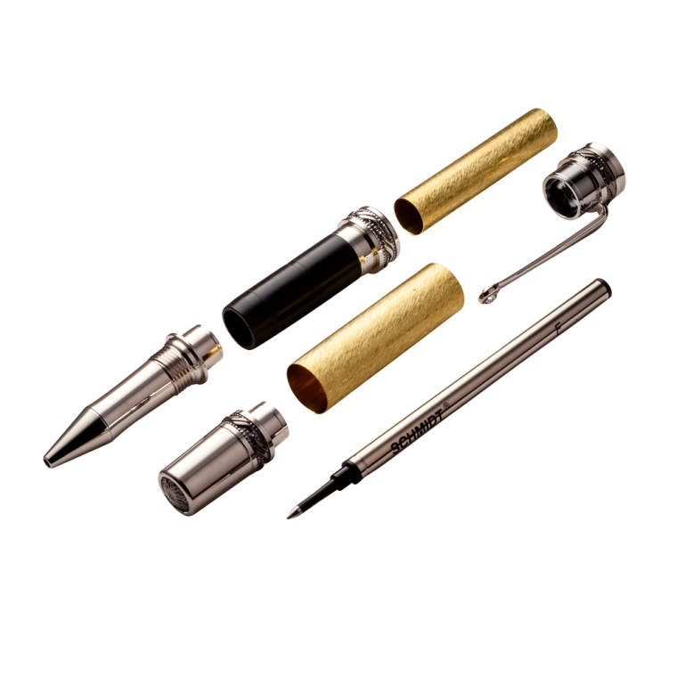 Majestic Rollerball Pen Hardware Kit, Gun Metal/Chrome - full pic 