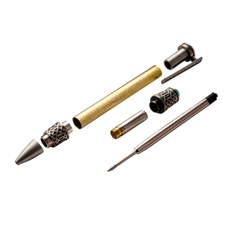 Celtic Twist Pen Hardware Kit, Antique Pewter - full pic 