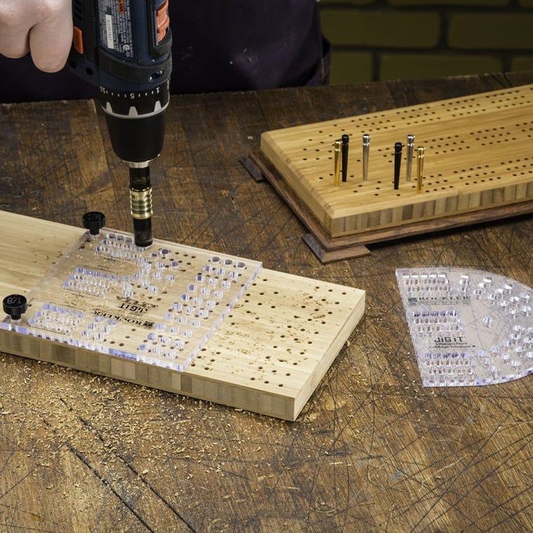 Small Cribbage Board Templates, 3-Player, Curved Track - full pic 