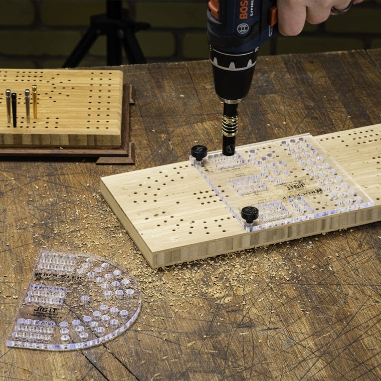 Small Cribbage Board Templates, 3-Player, Curved Track - full pic 