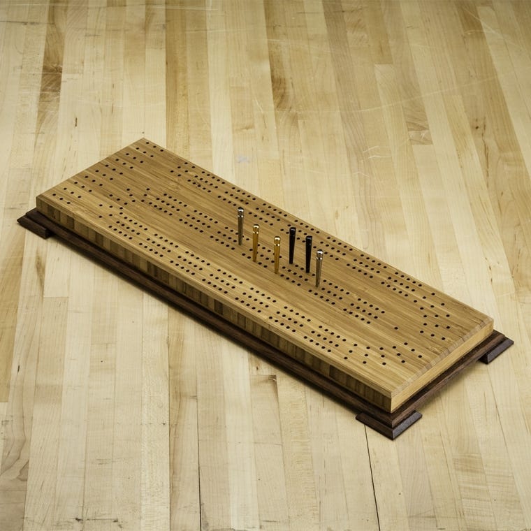 Small Cribbage Board Templates, 3-Player, Curved Track - full pic 
