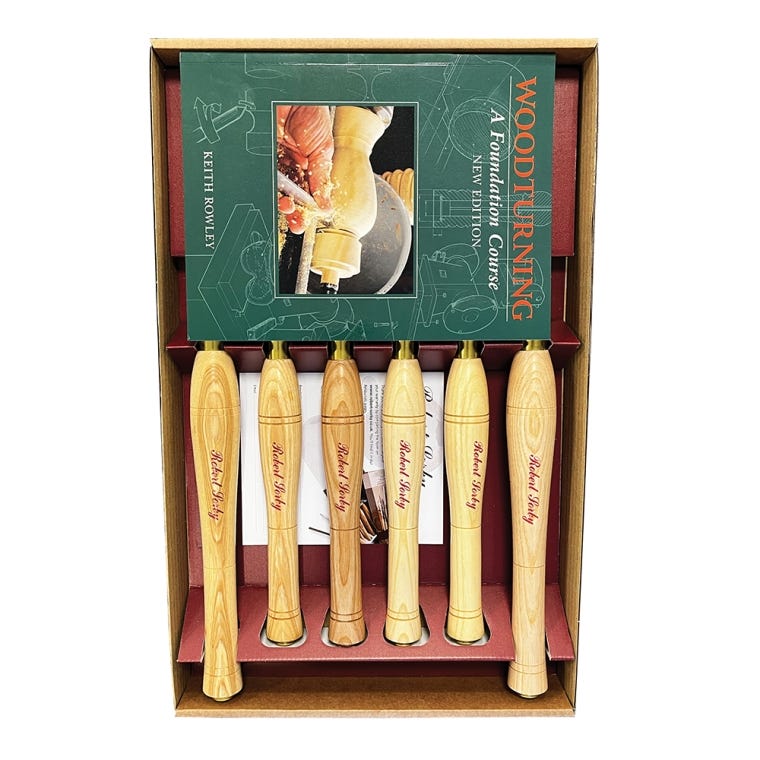 Sorby 6-Piece Woodturning Set with Book (Woodturning: A Foundation Course) - full pic 