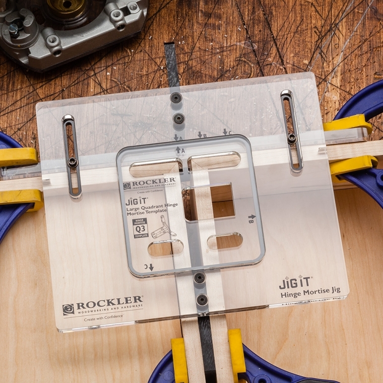 Q3 Large Quadrant Hinge Mortise Template - full pic 