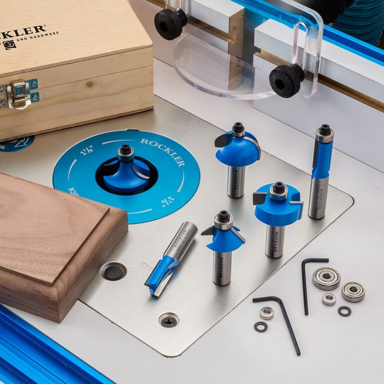 Rockler 6-Piece Router Bit Set, 1/2'' Shank - full pic 