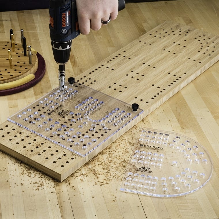 XL Cribbage Board Templates, 3-Player, Curved Track - full pic 