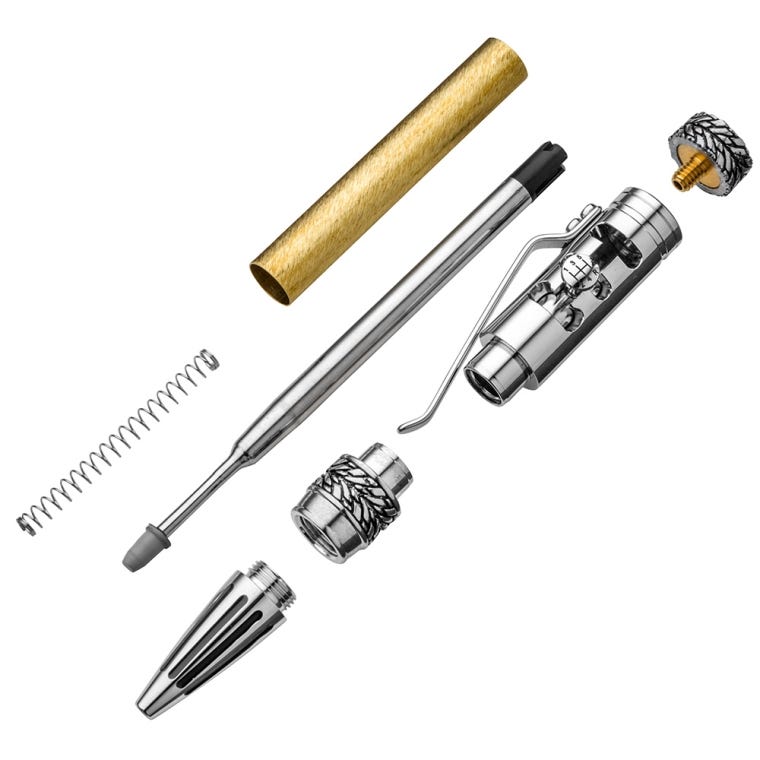 Gearshift Pen Hardware Kit, Chrome - full pic 