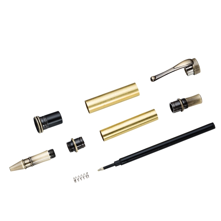 Rockler Retro Rollerball Pen Hardware Kit, Polished Antique Bronze - full pic 