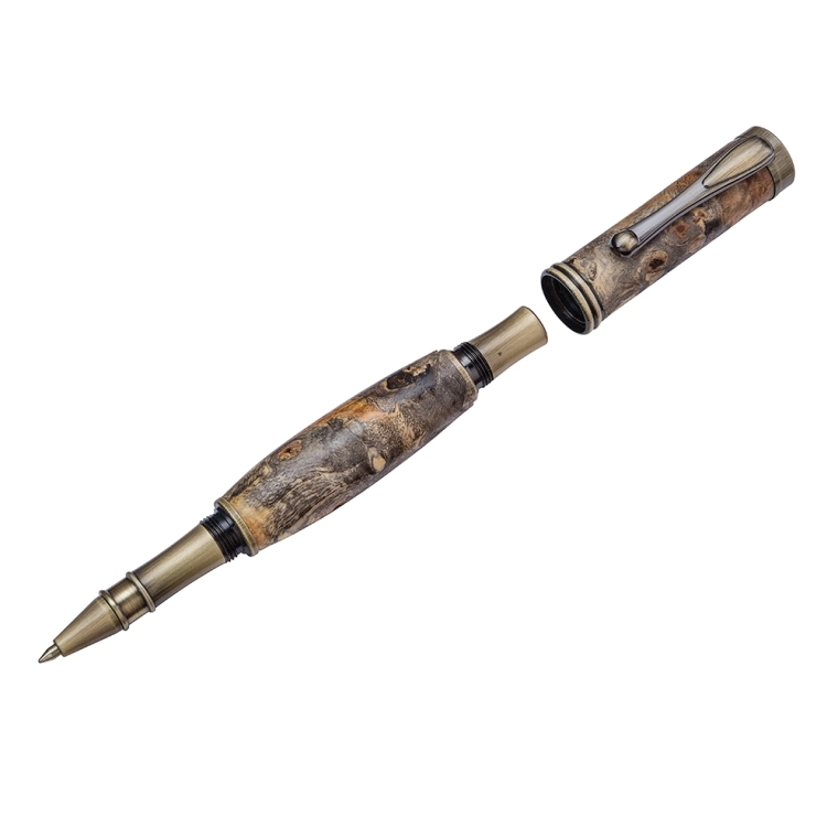 Rockler Retro Rollerball Pen Hardware Kit, Polished Antique Bronze - full pic 