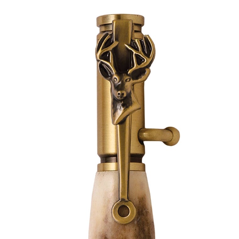 Deer Hunter Bolt-Action Pen Hardware Kit, Antique Brass - full pic 