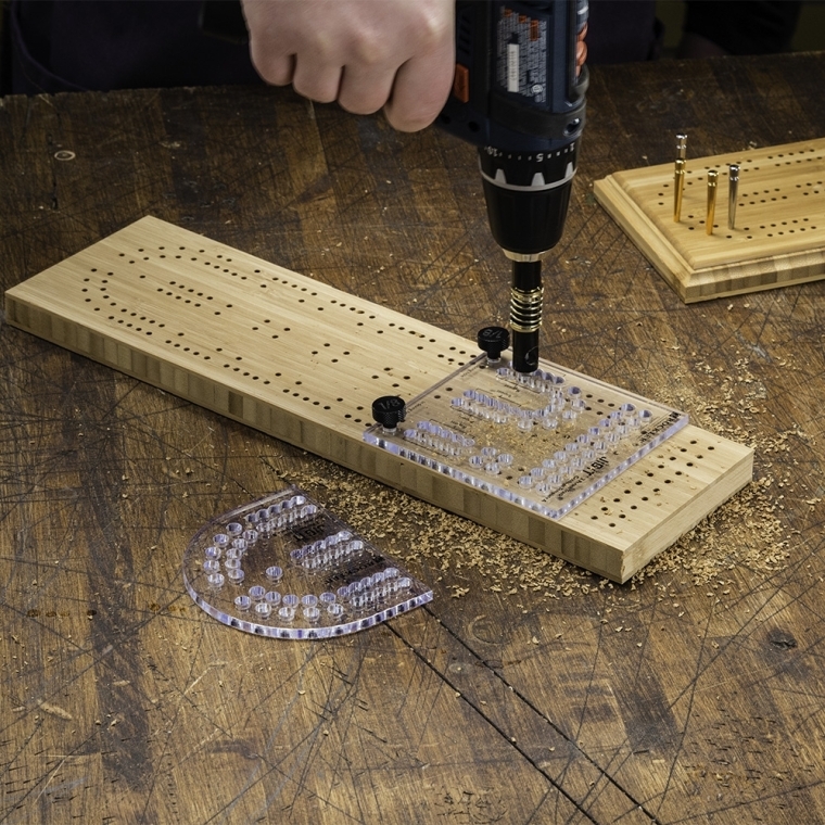 Small Cribbage Board Templates, 2-Player, Curved Track - full pic 