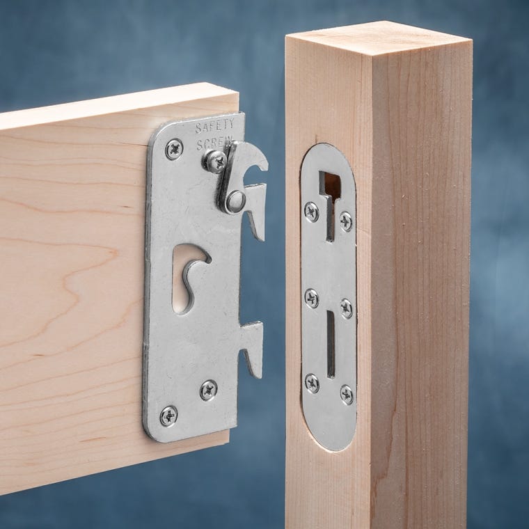 Locking Safety Bed Rail Brackets - full pic 