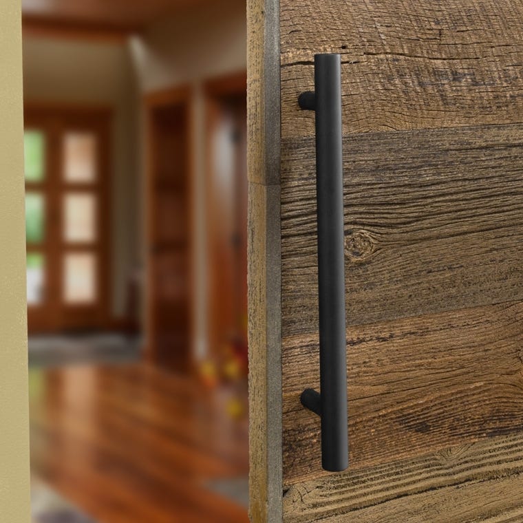 I-Semble Rolling Barn Door Handle, Black - main pic